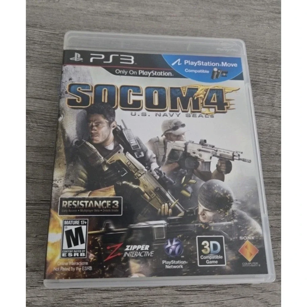 Lot of 4 Sony PS3 Games Brink Mass Effect 2 Uncharted 3 Socom 4 CIB
